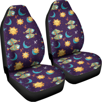Cute Cartoon Pisces Pattern Print Universal Fit Car Seat Covers