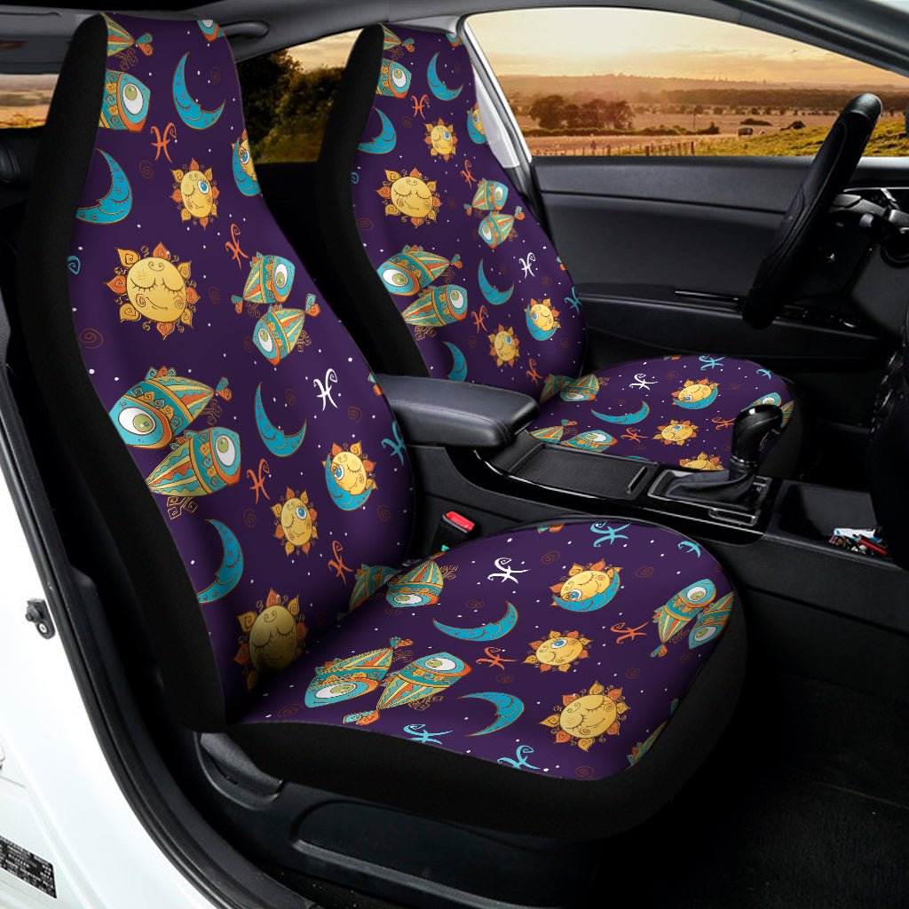 Cute Cartoon Pisces Pattern Print Universal Fit Car Seat Covers