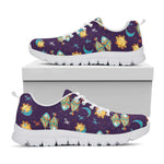 Cute Cartoon Pisces Pattern Print White Sneakers