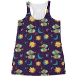 Cute Cartoon Pisces Pattern Print Women's Racerback Tank Top