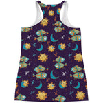 Cute Cartoon Pisces Pattern Print Women's Racerback Tank Top
