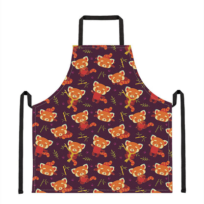 Cute Cartoon Red Panda Pattern Print Apron