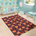 Cute Cartoon Red Panda Pattern Print Area Rug