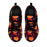 Cute Cartoon Red Panda Pattern Print Black Sneakers