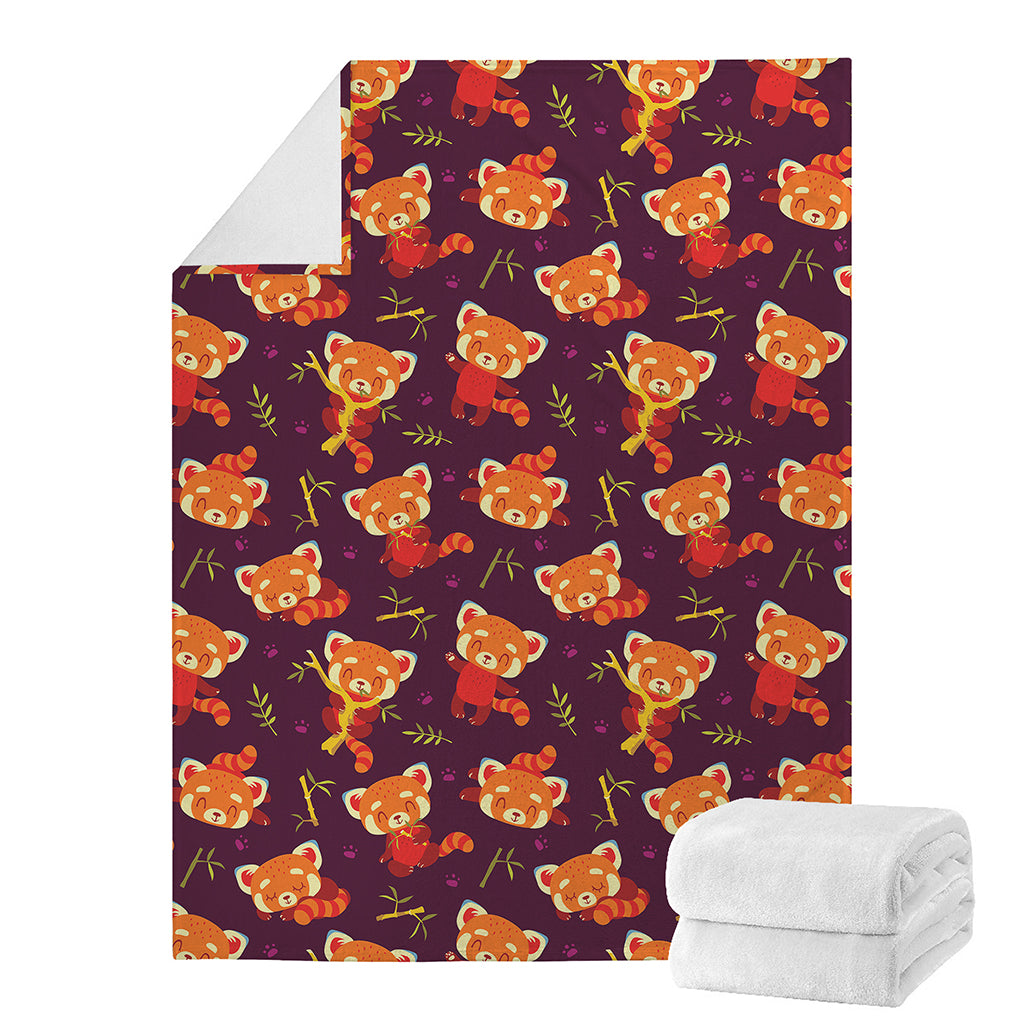 Cute Cartoon Red Panda Pattern Print Blanket