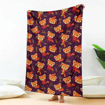 Cute Cartoon Red Panda Pattern Print Blanket
