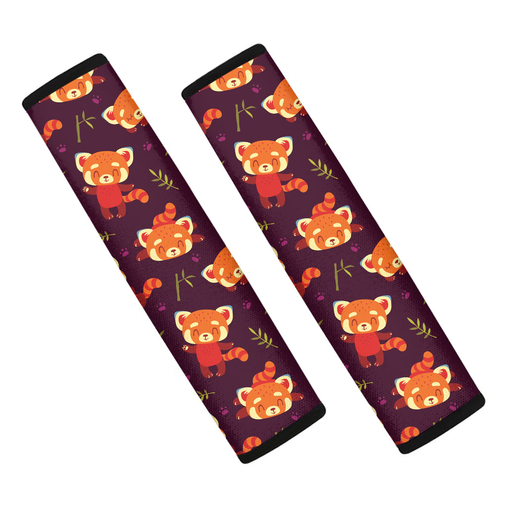 Cute Cartoon Red Panda Pattern Print Car Seat Belt Covers