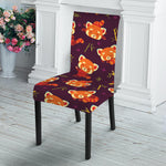 Cute Cartoon Red Panda Pattern Print Dining Chair Slipcover