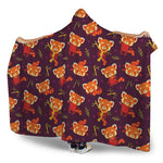 Cute Cartoon Red Panda Pattern Print Hooded Blanket