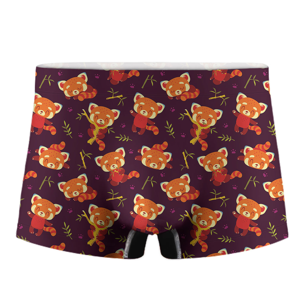 Cute Cartoon Red Panda Pattern Print Men's Boxer Briefs