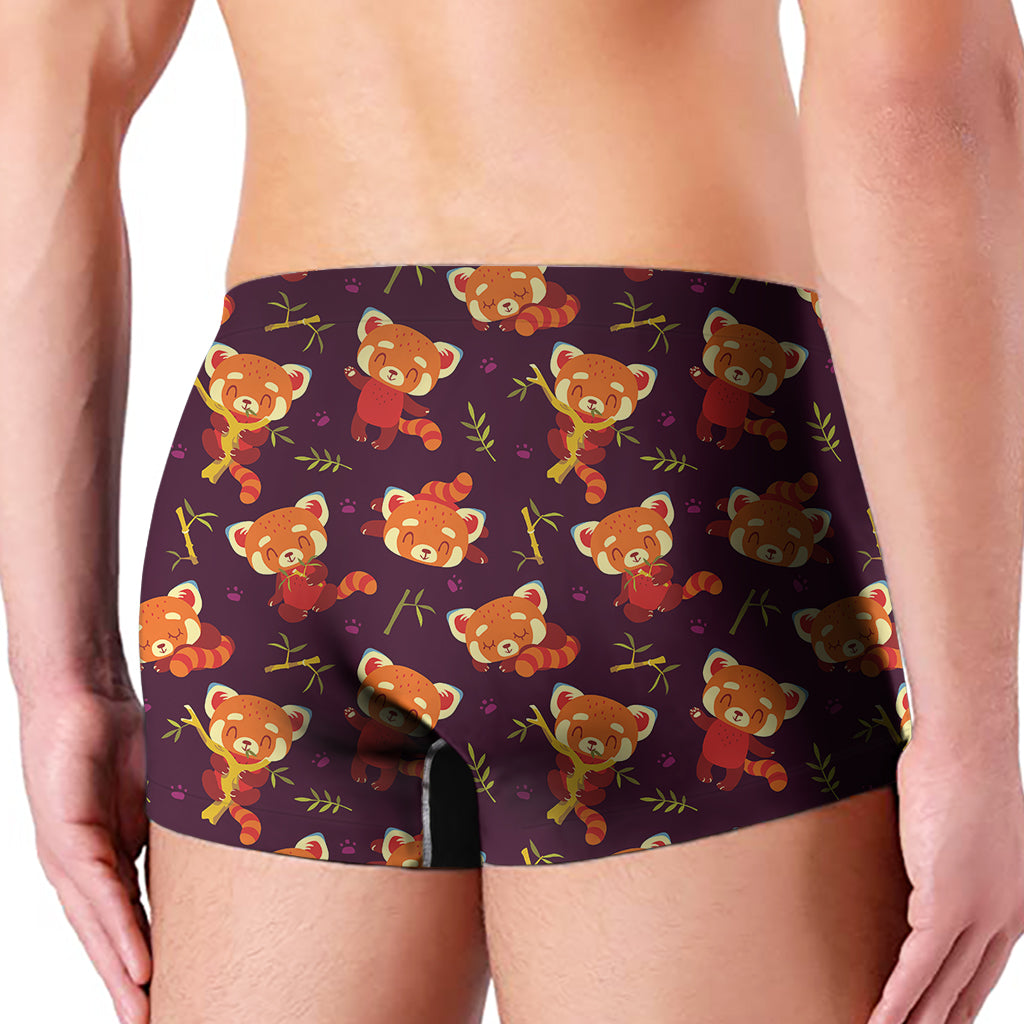 Cute Cartoon Red Panda Pattern Print Men's Boxer Briefs