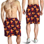 Cute Cartoon Red Panda Pattern Print Men's Shorts