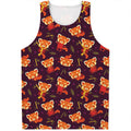 Cute Cartoon Red Panda Pattern Print Men's Tank Top