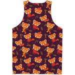Cute Cartoon Red Panda Pattern Print Men's Tank Top