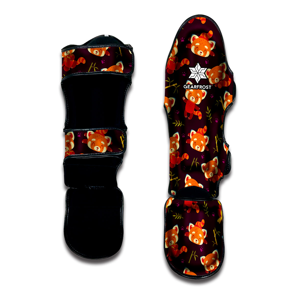 Cute Cartoon Red Panda Pattern Print Muay Thai Shin Guard