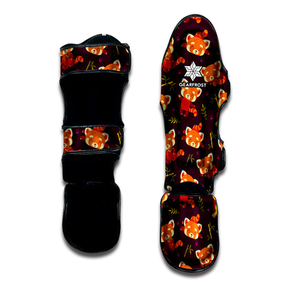Cute Cartoon Red Panda Pattern Print Muay Thai Shin Guard
