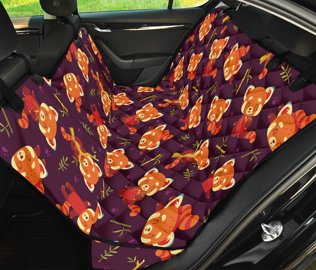 Cute Cartoon Red Panda Pattern Print Pet Car Back Seat Cover