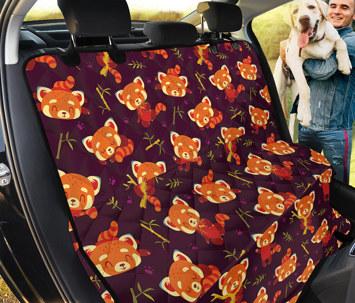 Cute Cartoon Red Panda Pattern Print Pet Car Back Seat Cover