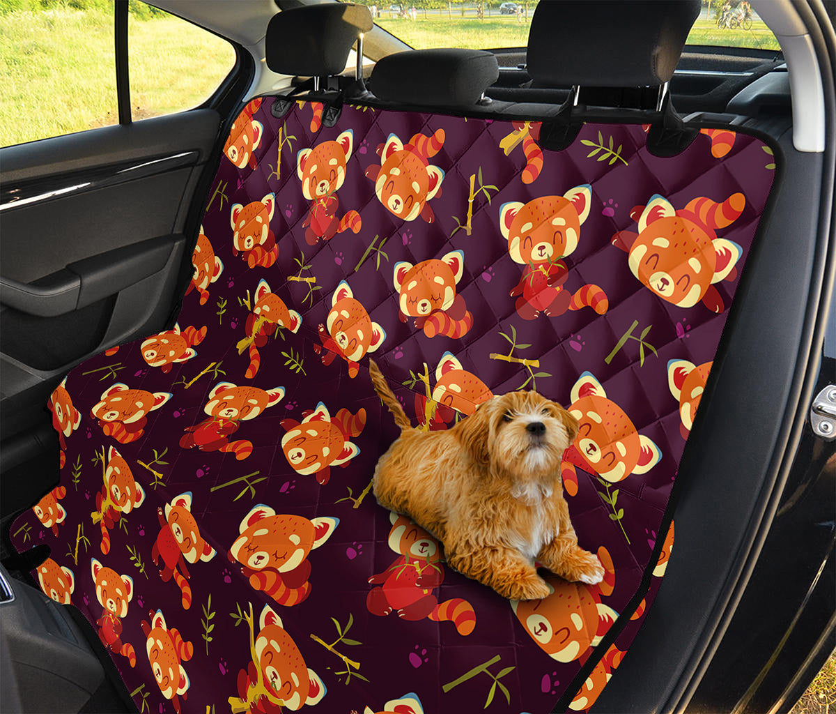 Cute Cartoon Red Panda Pattern Print Pet Car Back Seat Cover