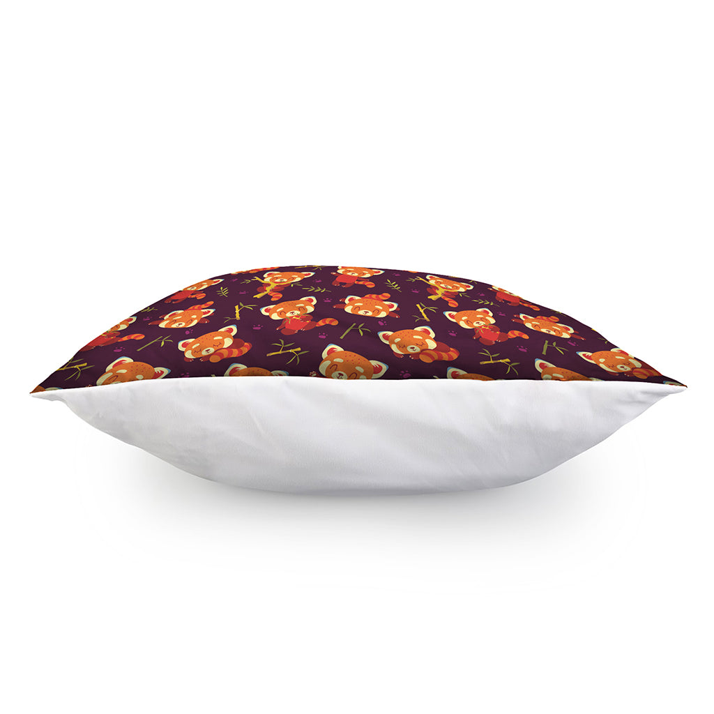 Cute Cartoon Red Panda Pattern Print Pillow Cover