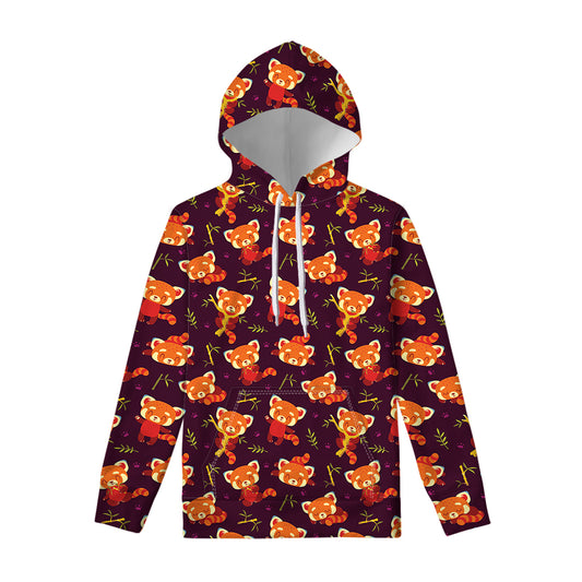 Cute Cartoon Red Panda Pattern Print Pullover Hoodie