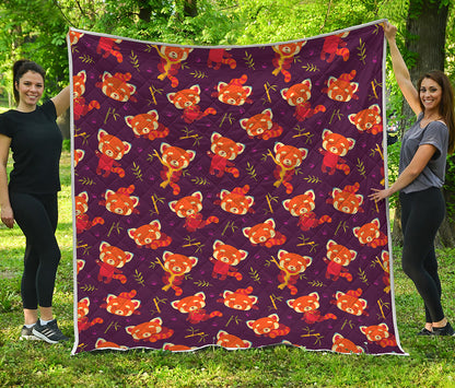 Cute Cartoon Red Panda Pattern Print Quilt