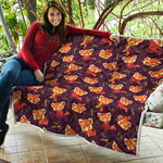 Cute Cartoon Red Panda Pattern Print Quilt
