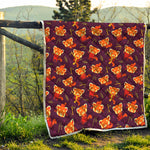 Cute Cartoon Red Panda Pattern Print Quilt