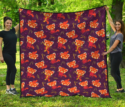 Cute Cartoon Red Panda Pattern Print Quilt