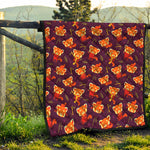 Cute Cartoon Red Panda Pattern Print Quilt