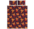 Cute Cartoon Red Panda Pattern Print Quilt Bed Set