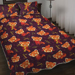 Cute Cartoon Red Panda Pattern Print Quilt Bed Set
