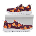 Cute Cartoon Red Panda Pattern Print White Running Shoes