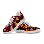 Cute Cartoon Red Panda Pattern Print White Sneakers