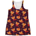 Cute Cartoon Red Panda Pattern Print Women's Racerback Tank Top