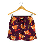 Cute Cartoon Red Panda Pattern Print Women's Shorts