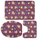 Cute Cartoon Sagittarius Pattern Print 3 Piece Bath Mat Set