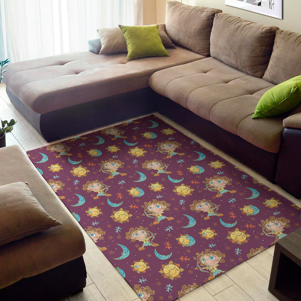 Cute Cartoon Sagittarius Pattern Print Area Rug