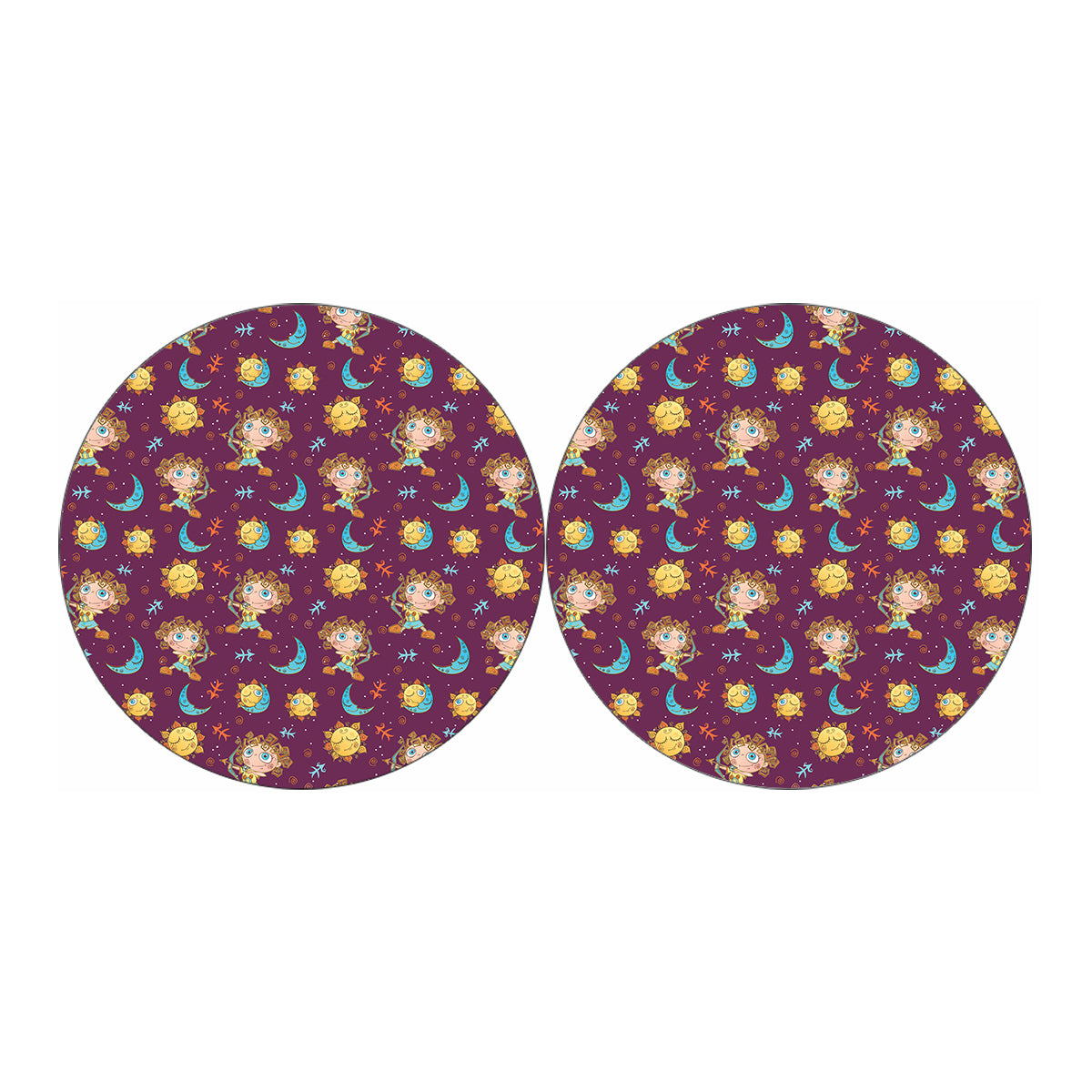Cute Cartoon Sagittarius Pattern Print Car Coasters