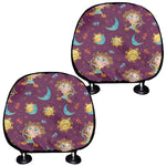 Cute Cartoon Sagittarius Pattern Print Car Headrest Covers