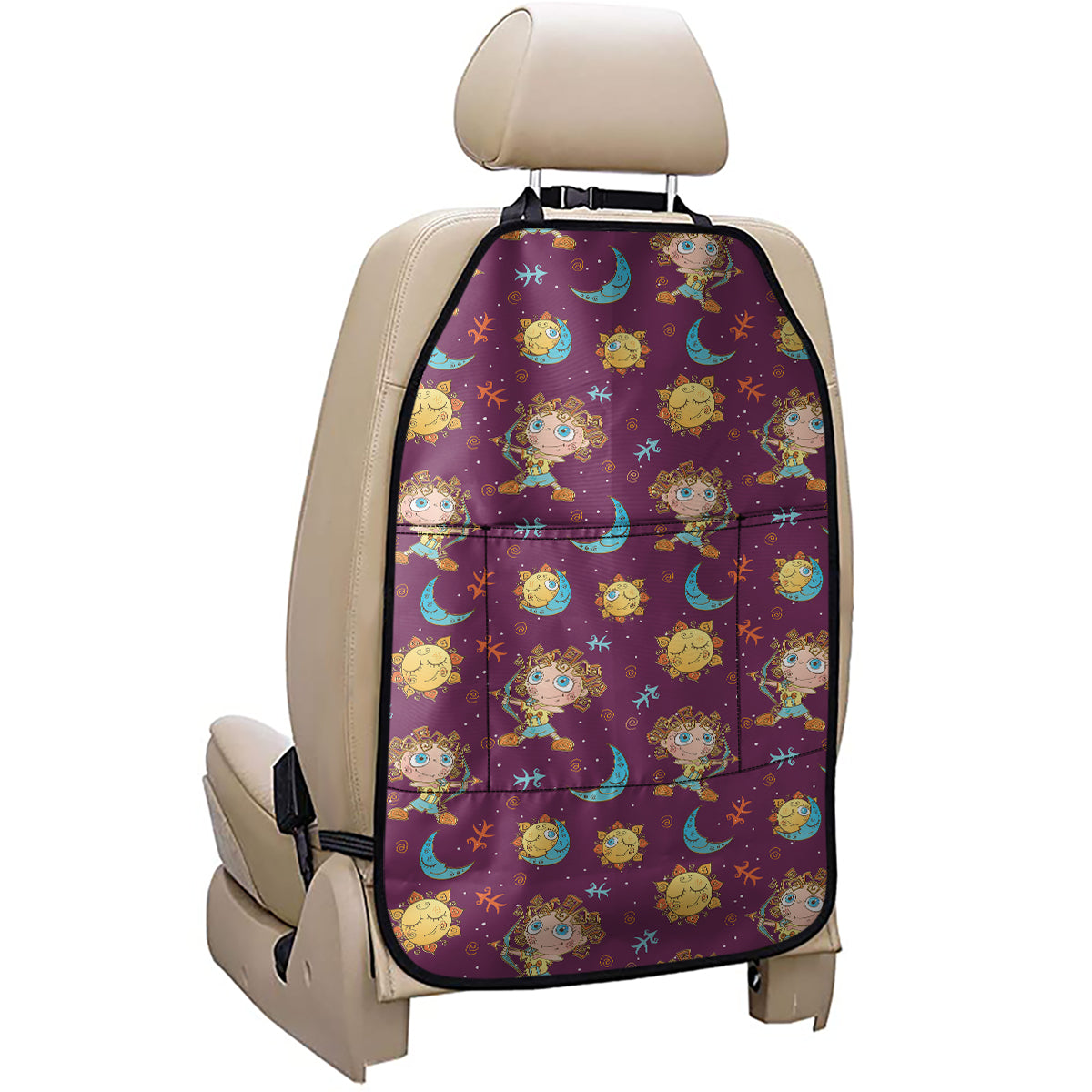 Cute Cartoon Sagittarius Pattern Print Car Seat Organizers