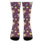 Cute Cartoon Sagittarius Pattern Print Crew Socks