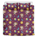 Cute Cartoon Sagittarius Pattern Print Duvet Cover Bedding Set
