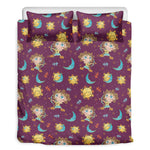 Cute Cartoon Sagittarius Pattern Print Duvet Cover Bedding Set