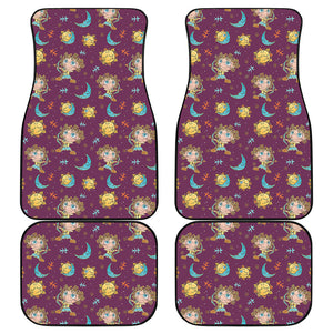 Cute Cartoon Sagittarius Pattern Print Front and Back Car Floor Mats