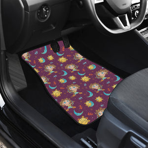 Cute Cartoon Sagittarius Pattern Print Front and Back Car Floor Mats