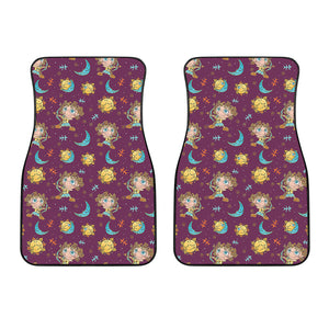 Cute Cartoon Sagittarius Pattern Print Front Car Floor Mats