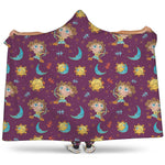 Cute Cartoon Sagittarius Pattern Print Hooded Blanket