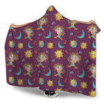 Cute Cartoon Sagittarius Pattern Print Hooded Blanket