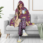 Cute Cartoon Sagittarius Pattern Print Hooded Blanket